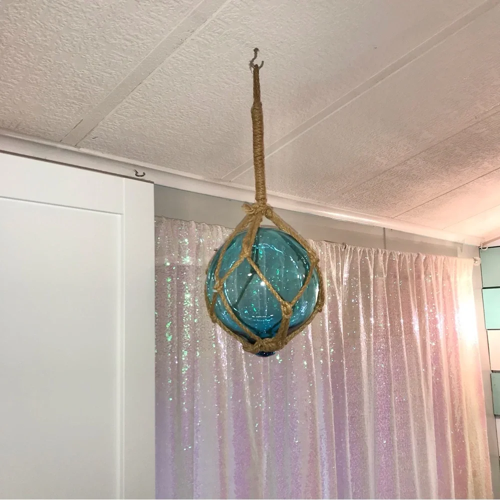 Glass Buoys Turquoise and Cobalt Blue Approximate Circumference 17” 21” - Picture 2 of 7